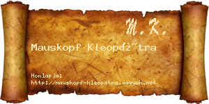 Mauskopf Kleopátra névjegykártya